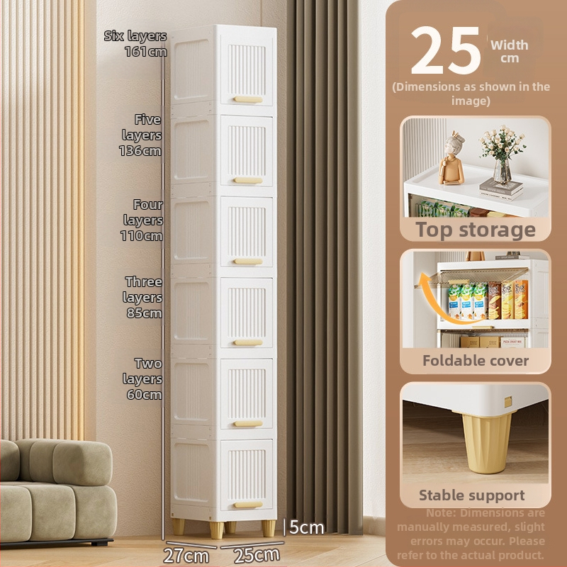 Flip-top uzglabāšanas skapis, PP materiāls, pieci plaukti, uz grīdas novietojums, mūsdienīgs minimālisks dizains; piemērots kurpēm, somām, rotaļlietām un citām mantām