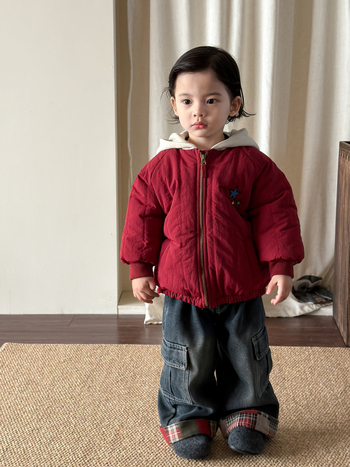 Inko dječja zimska jakna za dječake, koreanskog stila, kapuljača, debeli flis unutarnja podstava, vanjski materijal od pamuka, podstava od poliester