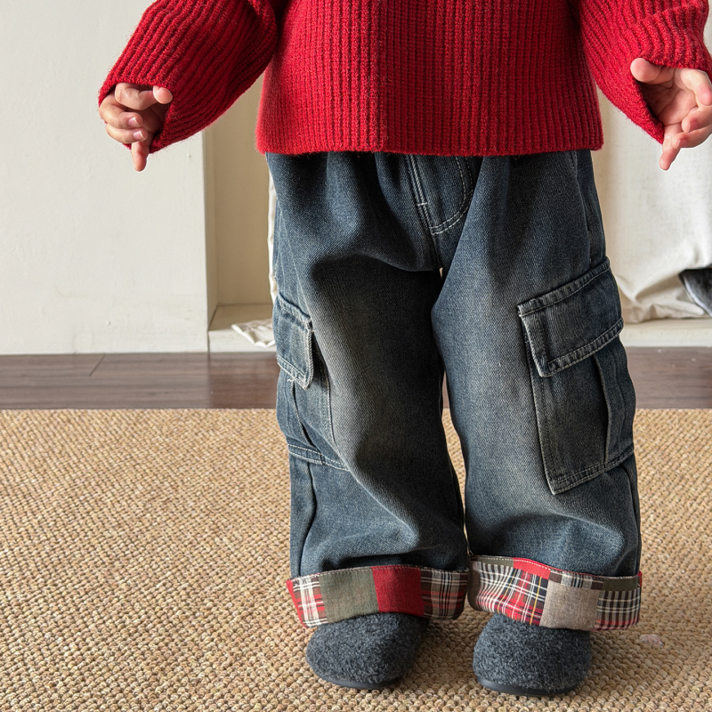 Inko dječja zimska jakna za dječake, koreanskog stila, kapuljača, debeli flis unutarnja podstava, vanjski materijal od pamuka, podstava od poliester