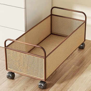 Raamatute hoiukarp ratastega laua all – mobiilne rauakonstruktsioon, kaasaegne minimalistlik stiil, maht kuni 5 L, mitmekülgne hoiustamine