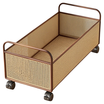Raamatute hoiukarp ratastega laua all – mobiilne rauakonstruktsioon, kaasaegne minimalistlik stiil, maht kuni 5 L, mitmekülgne hoiustamine