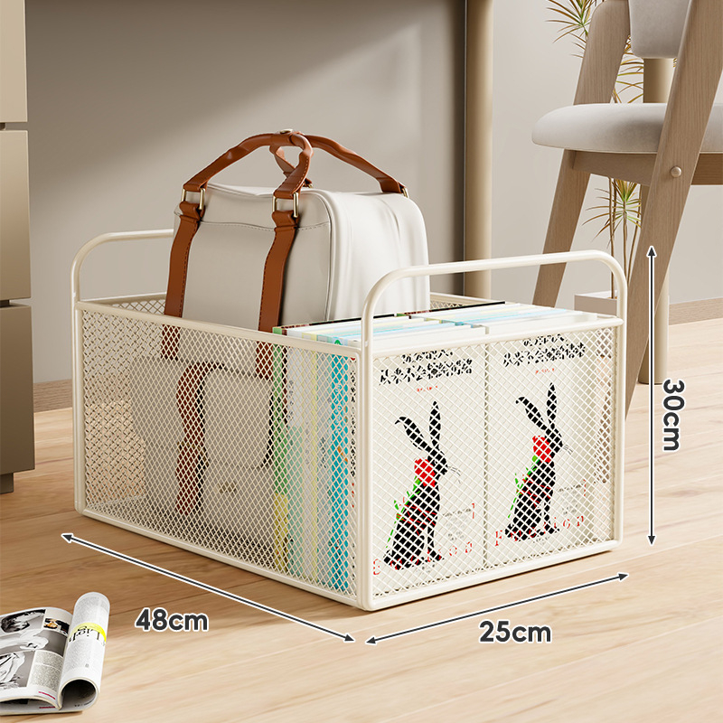 Raamatute hoiukarp ratastega laua all – mobiilne rauakonstruktsioon, kaasaegne minimalistlik stiil, maht kuni 5 L, mitmekülgne hoiustamine