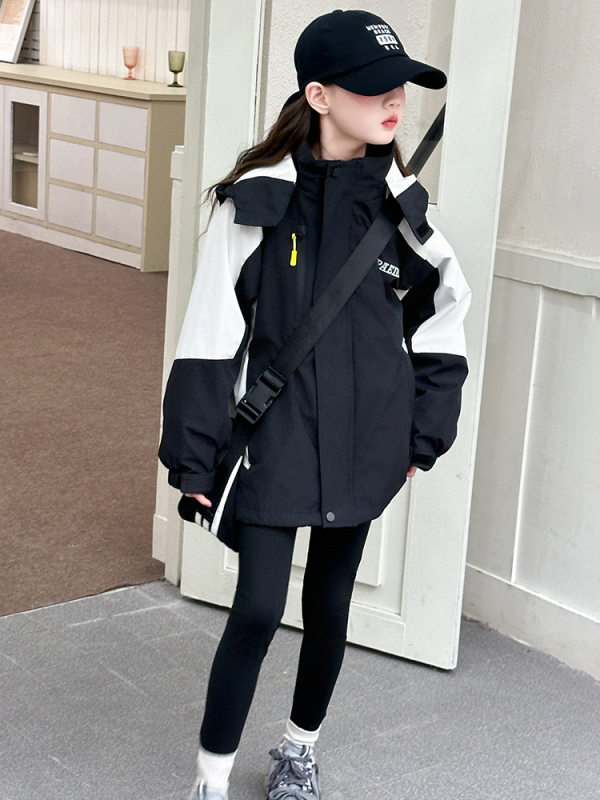 Jakna za djevojčice, korejskog stila, jesen 2025, zatvarač, poliester (80%)