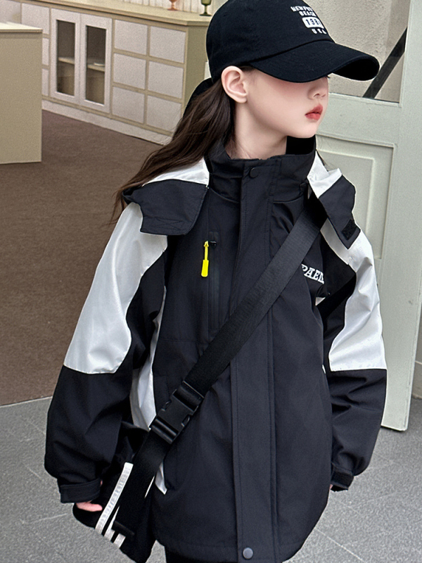 Jakna za djevojčice, korejskog stila, jesen 2025, zatvarač, poliester (80%)