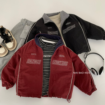 Dječja zimska jakna s fleecem, zatvara se zipom, unisex, korejski stil, debeli najlonski vanjski sloj