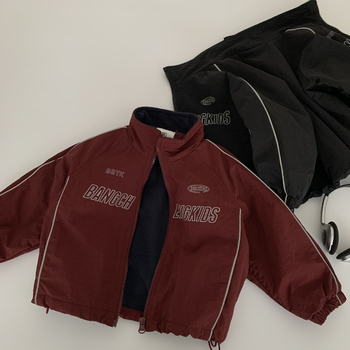 Dječja zimska jakna s fleecem, zatvara se zipom, unisex, korejski stil, debeli najlonski vanjski sloj