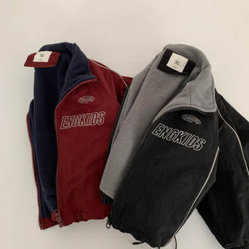 Dječja zimska jakna s fleecem, zatvara se zipom, unisex, korejski stil, debeli najlonski vanjski sloj