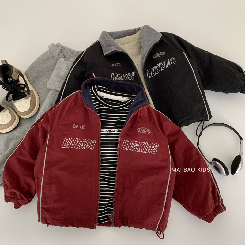 Dječja zimska jakna s fleecem, zatvara se zipom, unisex, korejski stil, debeli najlonski vanjski sloj