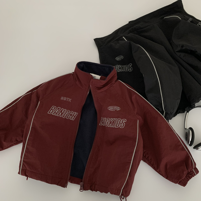 Dječja zimska jakna s fleecem, zatvara se zipom, unisex, korejski stil, debeli najlonski vanjski sloj