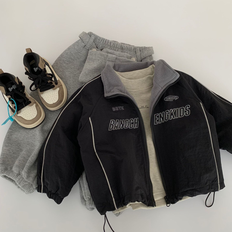 Dječja zimska jakna s fleecem, zatvara se zipom, unisex, korejski stil, debeli najlonski vanjski sloj