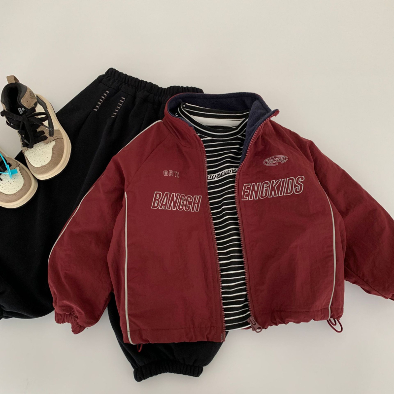 Dječja zimska jakna s fleecem, zatvara se zipom, unisex, korejski stil, debeli najlonski vanjski sloj