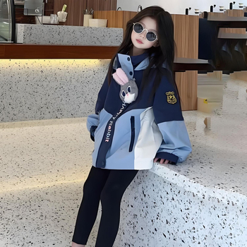 Dječja jakna s kapuljom za djevojčice – pamuk mješavina 51–70%, korejski stil, proljeće 2025, za novorođenčad (0–1 godina)