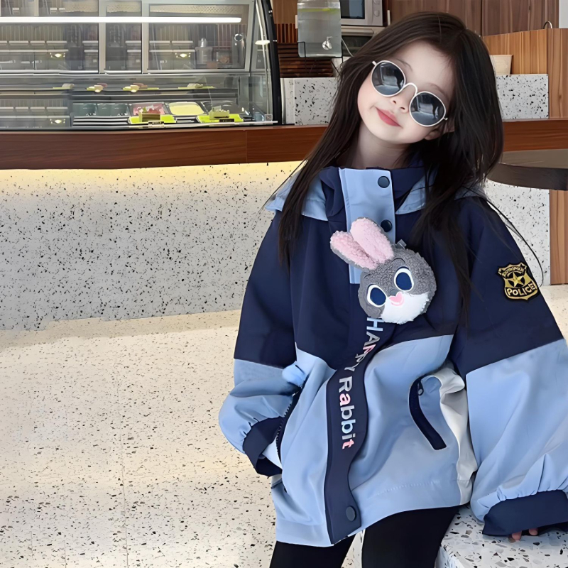 Dječja jakna s kapuljom za djevojčice – pamuk mješavina 51–70%, korejski stil, proljeće 2025, za novorođenčad (0–1 godina)