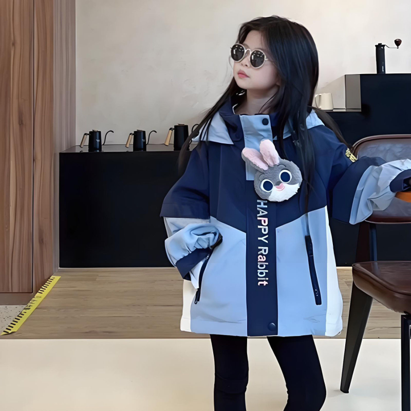 Dječja jakna s kapuljom za djevojčice – pamuk mješavina 51–70%, korejski stil, proljeće 2025, za novorođenčad (0–1 godina)