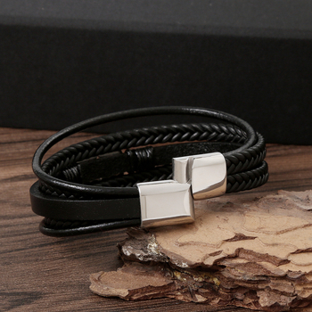 Muška narukvica od nehrđajućeg čelika, ručno pletena, elektroplatirana, originalni dizajn