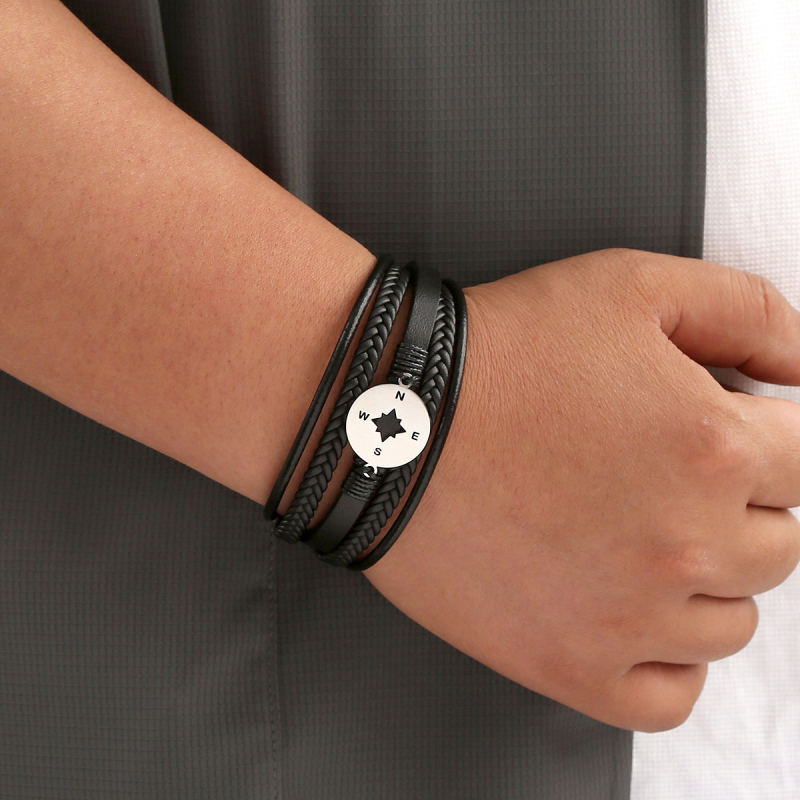 Muška narukvica od nehrđajućeg čelika, ručno pletena, elektroplatirana, originalni dizajn