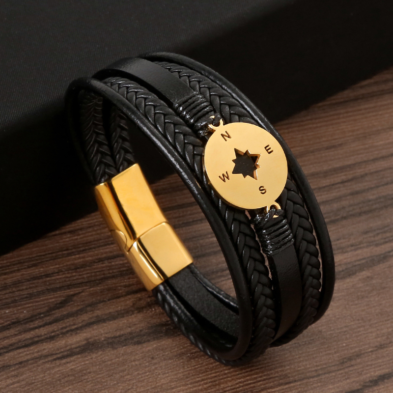 Muška narukvica od nehrđajućeg čelika, ručno pletena, elektroplatirana, originalni dizajn