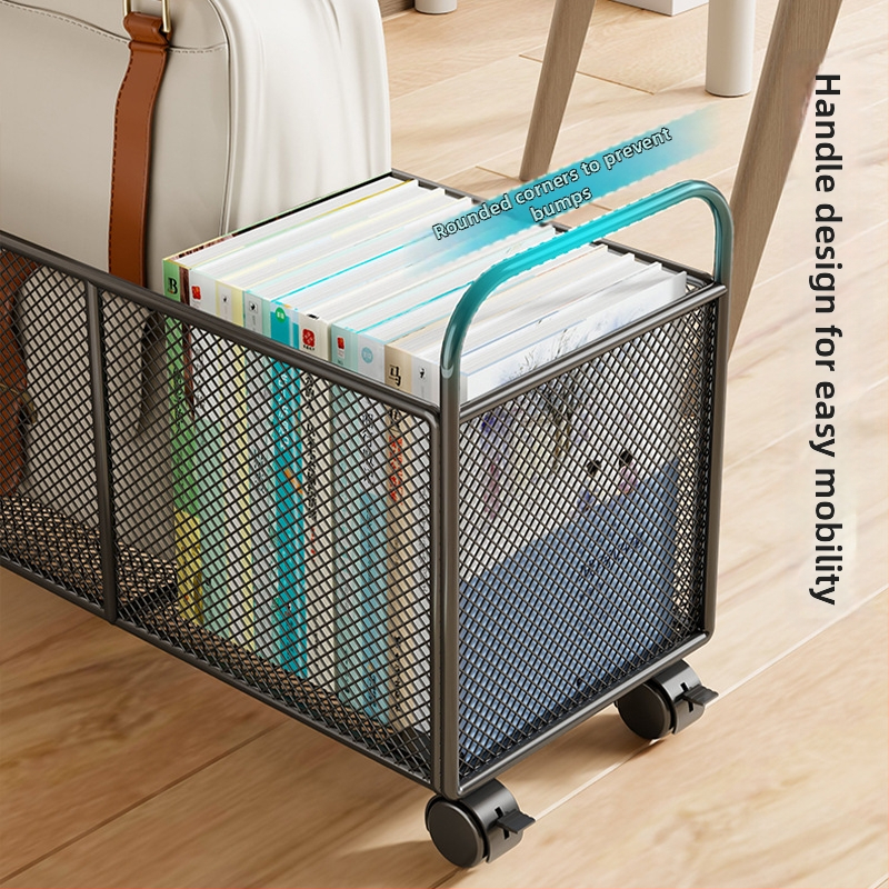 Raamatu hoiukast, rauast kunstiga materjal, moods minimalistlik disain, rattidega liigutatav, maht 0-5 L, mitmekülgne hoiustamine