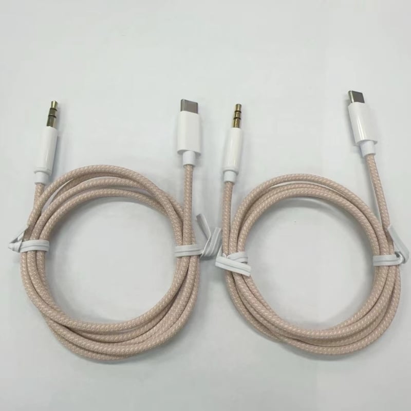 Automobilski AUX adapter kabel Type-C, pleteni 3.5 mm audio kabel, kompatibilan s iPhone 14 i iPhone 15