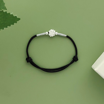 Βραχιόλι από ασήμι 999 με μοτίβο λωτού, πλεκτό στο χέρι, κινεζικού στυλ