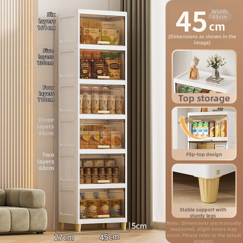 PP materiāla glabāšanas skapis ar pieciem līmeņiem, uz grīdas novietojams, 35-55 sērija, moderns minimālisma stils.