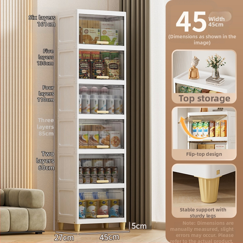 PP materiāla glabāšanas skapis ar pieciem līmeņiem, uz grīdas novietojams, 35-55 sērija, moderns minimālisma stils.