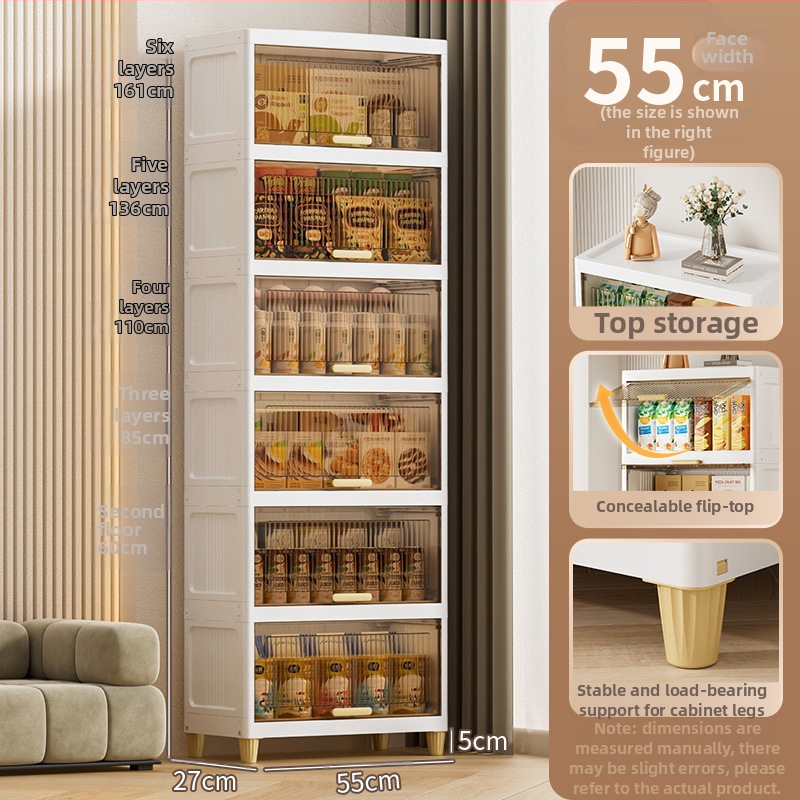 PP materiāla glabāšanas skapis ar pieciem līmeņiem, uz grīdas novietojams, 35-55 sērija, moderns minimālisma stils.