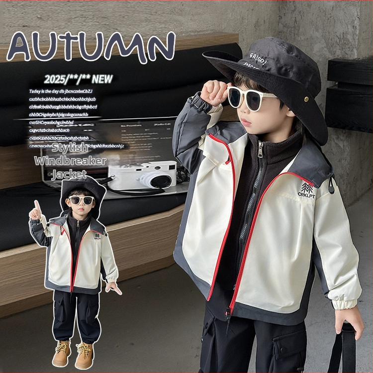 Zēnu jaka — divdaļīgs komplekts ar kapuci, noņemama iekšējā oderde, mitrumu vadīšana, 100% poliesters