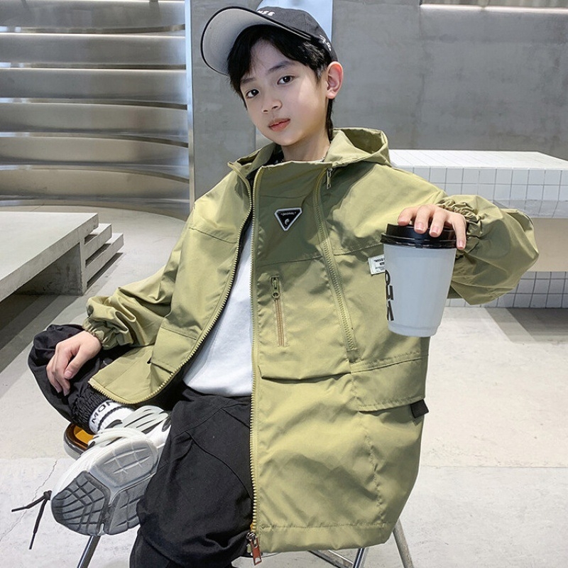 Dječja windbreaker jakna s kapuljom, unisex, zip zatvaranje, Vinylon tkanina