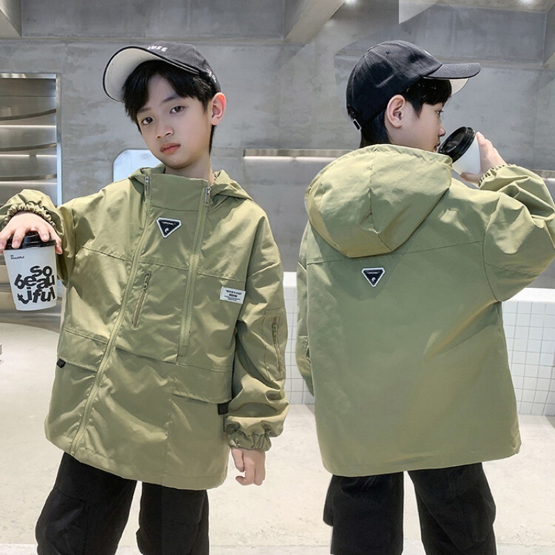 Dječja windbreaker jakna s kapuljom, unisex, zip zatvaranje, Vinylon tkanina