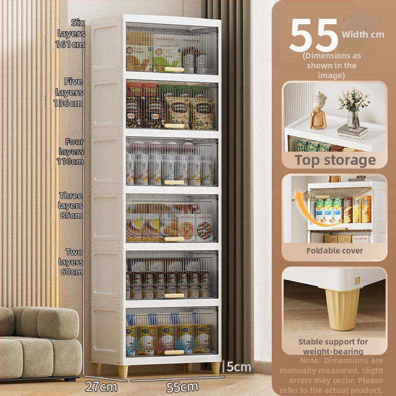 Glabāšanas skapītis ar atveramu vāciņu, pieci plaukti, PP materiāls, grīdas statīvs, modeļa sērija 35-55