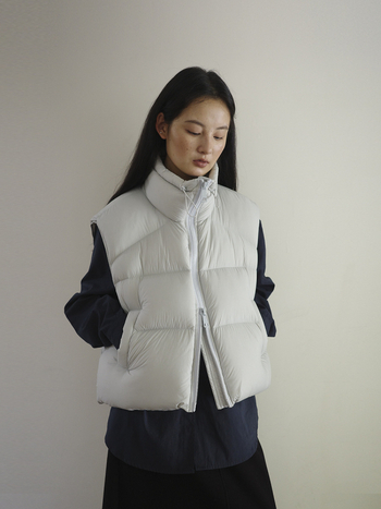 Ženska vesta s punom od pačjeg perja, visok ovratnik, zatvarač, najlonska tkanina, japansko-korejski casual stil