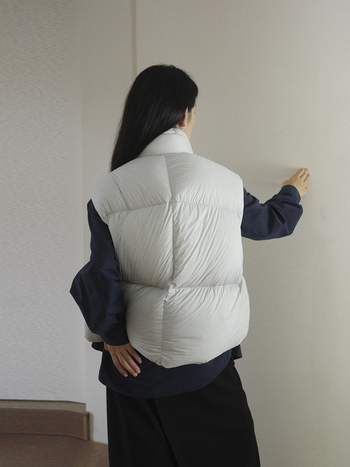Ženska vesta s punom od pačjeg perja, visok ovratnik, zatvarač, najlonska tkanina, japansko-korejski casual stil