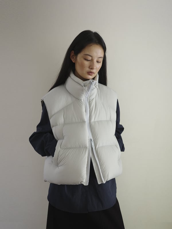 Ženska vesta s punom od pačjeg perja, visok ovratnik, zatvarač, najlonska tkanina, japansko-korejski casual stil