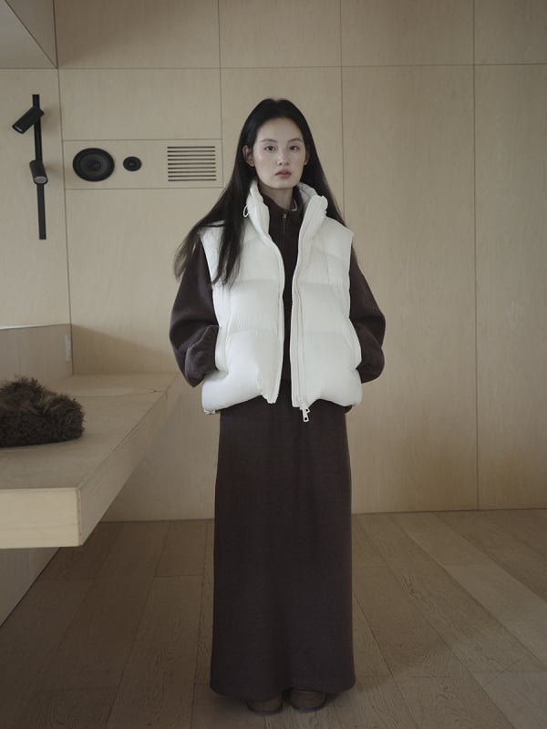 Ženska vesta s punom od pačjeg perja, visok ovratnik, zatvarač, najlonska tkanina, japansko-korejski casual stil