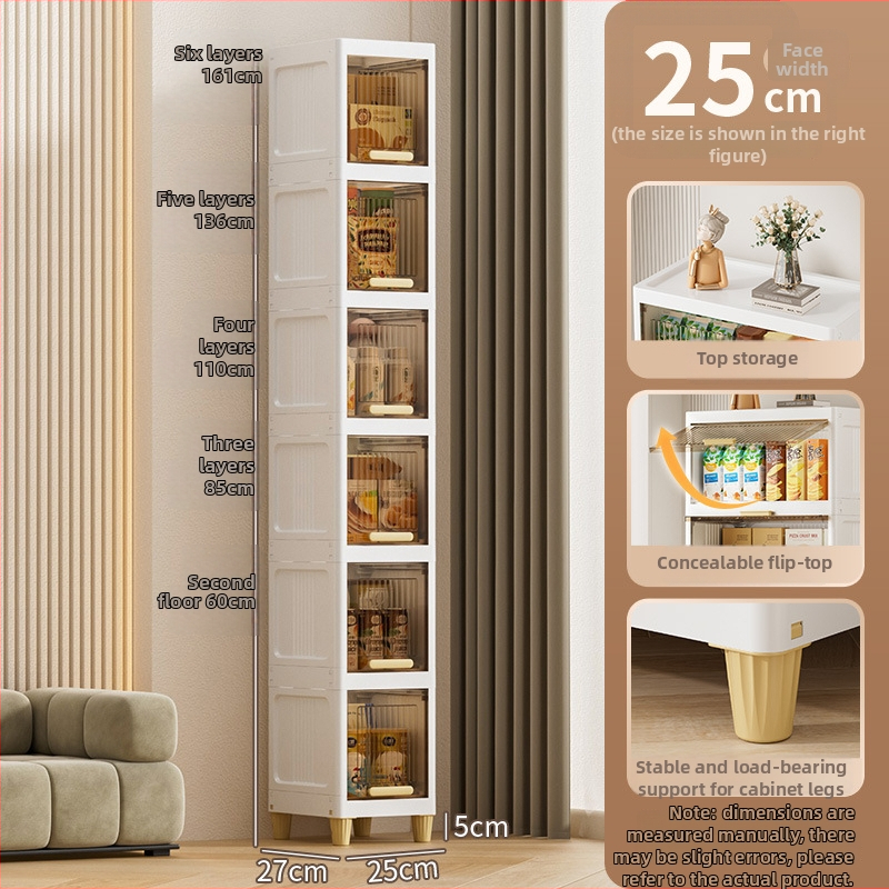 Piecu stāvu PP plastmasas uzglabāšanas skapis ar paceļamu vāku, moderns minimālistiskais dizains, stāvošs uz grīdas