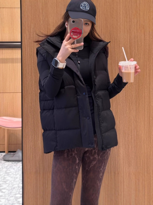 Ženska puffer vest s visokim ovratnikom, korejskog stila, zimska toplina, model za parove, 600 punjenja bijelim gusjim perjem, 2025 novi model