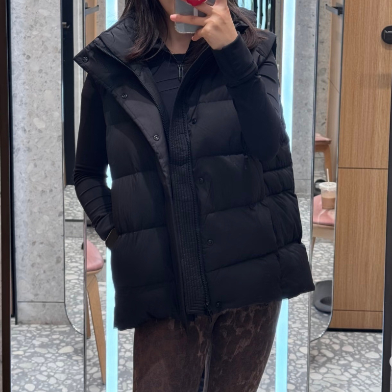 Ženska puffer vest s visokim ovratnikom, korejskog stila, zimska toplina, model za parove, 600 punjenja bijelim gusjim perjem, 2025 novi model