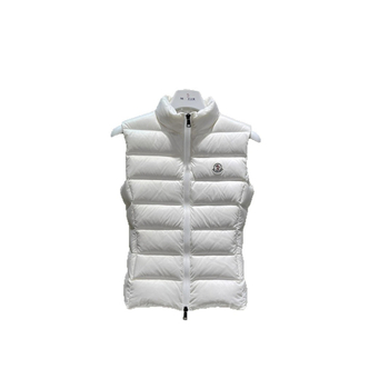 Szűk szabású toll mellény fehér kacsa tolltöltettel, cipzáras zárás, álló gallér, levehető bélés, vast poliészter-spandex anyag