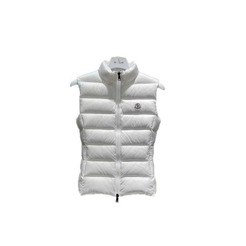 Szűk szabású toll mellény fehér kacsa tolltöltettel, cipzáras zárás, álló gallér, levehető bélés, vast poliészter-spandex anyag