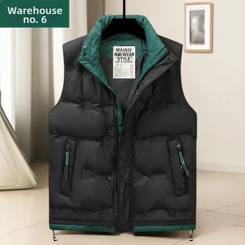 Pūkas veste ar stāvošu apkakli, priekšējais rāvējslēdzējs, pūkas saturs 66–70%, pildījums 100–150 g, brīvs griezums