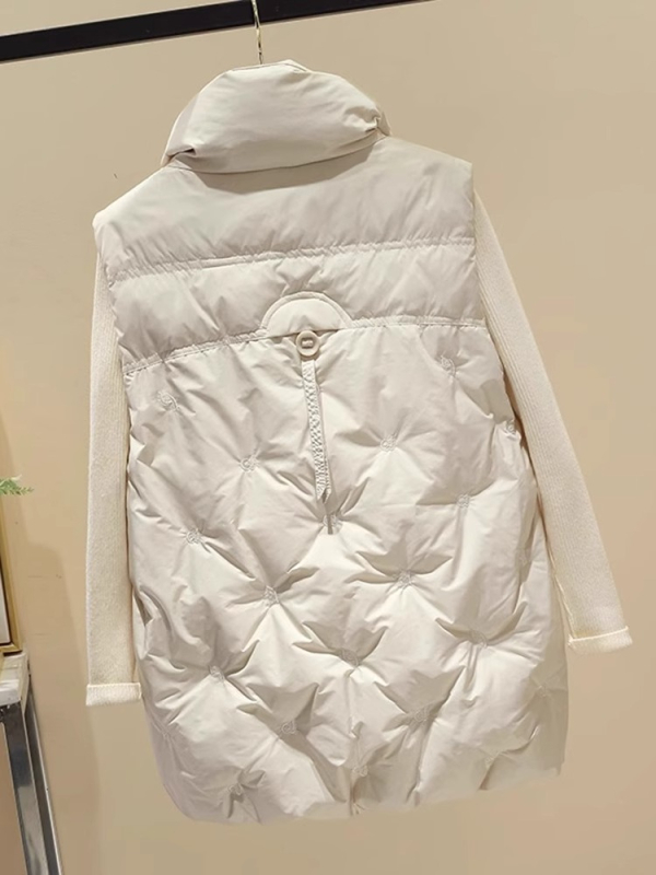 Női mellény gyapjúból, álló gallérral és cipzárral, tél 2024