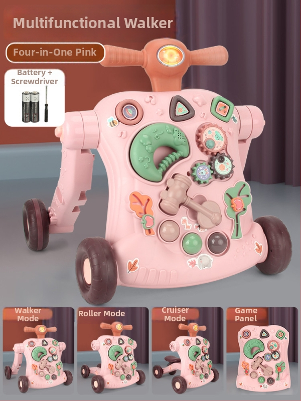 Baba járóka játék — minden az egyben zenés járóka, anti-O-láb és anti-dőlés, 0-3 éveseknek, műanyag