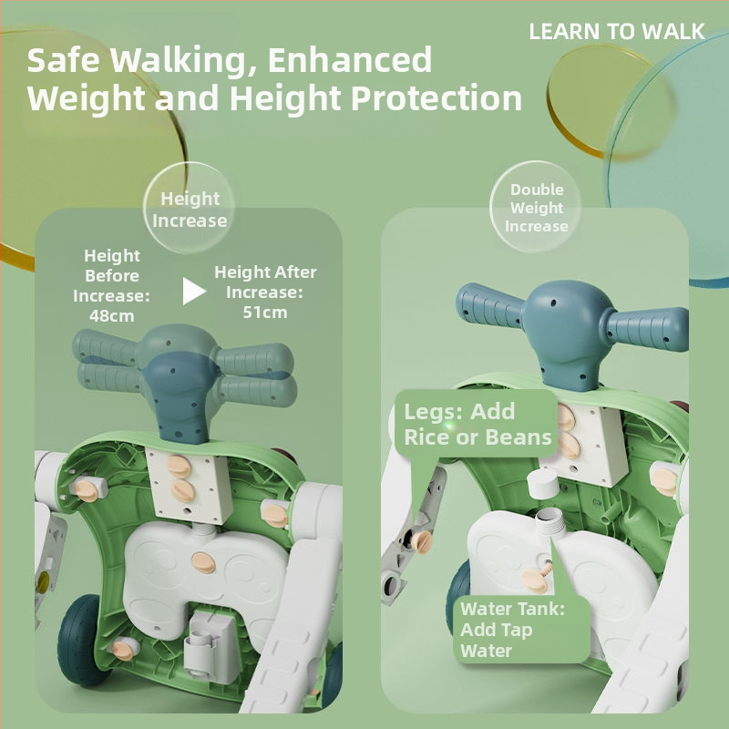 Baba járóka játék — minden az egyben zenés járóka, anti-O-láb és anti-dőlés, 0-3 éveseknek, műanyag