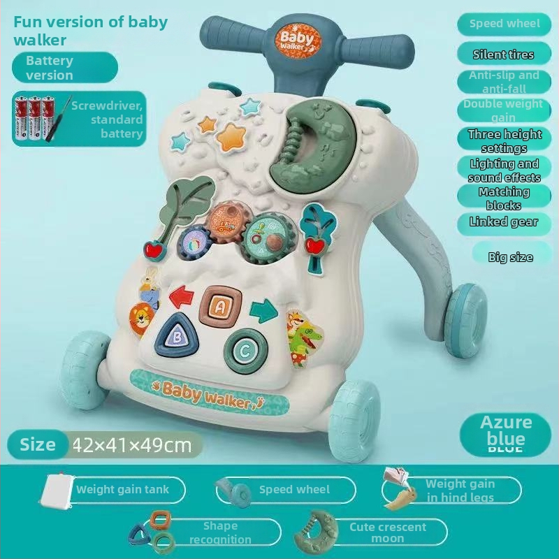 Baba járóka játék — minden az egyben zenés járóka, anti-O-láb és anti-dőlés, 0-3 éveseknek, műanyag