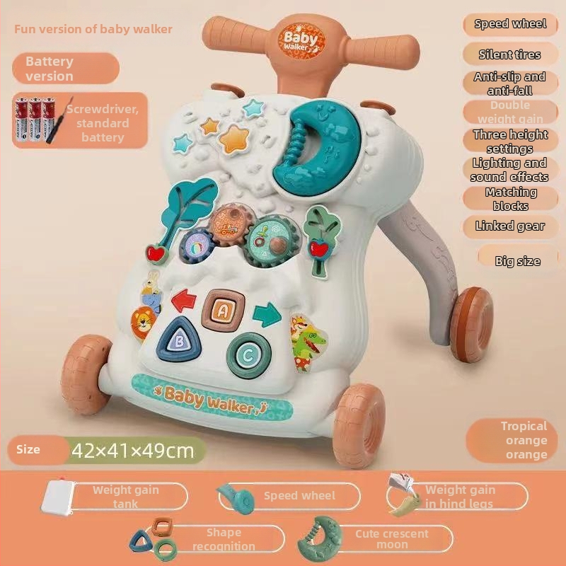 Baba járóka játék — minden az egyben zenés járóka, anti-O-láb és anti-dőlés, 0-3 éveseknek, műanyag