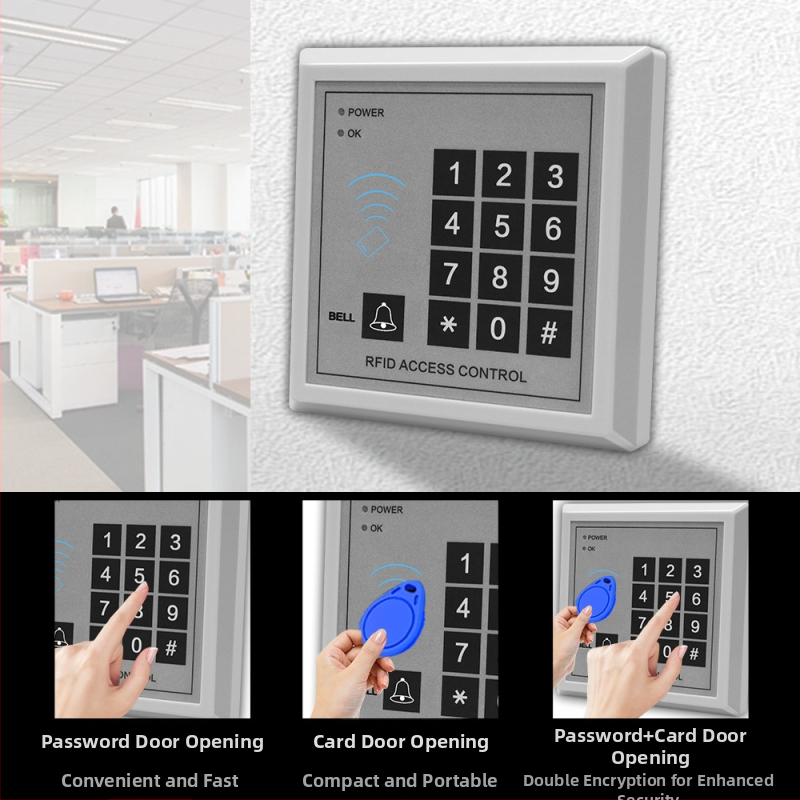 Μονάδα ελέγχου πρόσβασης για πόρτα με ανάγνωση καρτών και πληκτρολόγιο, μοντέλο M1, 1000 ID, 125 kHz, 36V, -20 to 40°C
