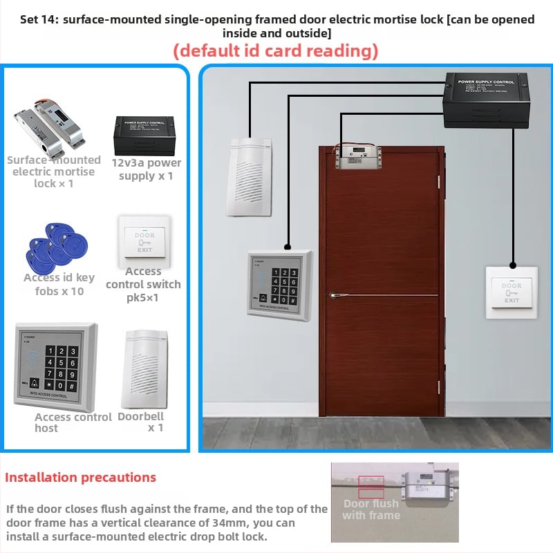 Μονάδα ελέγχου πρόσβασης για πόρτα με ανάγνωση καρτών και πληκτρολόγιο, μοντέλο M1, 1000 ID, 125 kHz, 36V, -20 to 40°C