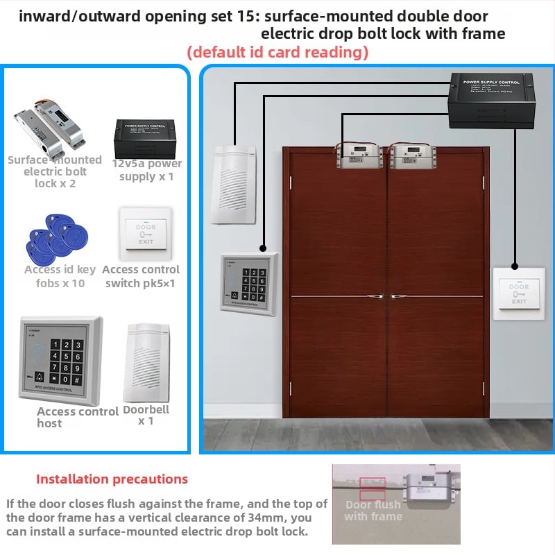 Μονάδα ελέγχου πρόσβασης για πόρτα με ανάγνωση καρτών και πληκτρολόγιο, μοντέλο M1, 1000 ID, 125 kHz, 36V, -20 to 40°C