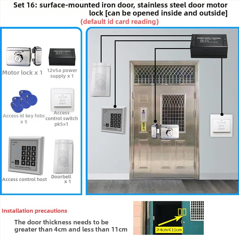 Μονάδα ελέγχου πρόσβασης για πόρτα με ανάγνωση καρτών και πληκτρολόγιο, μοντέλο M1, 1000 ID, 125 kHz, 36V, -20 to 40°C